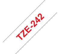 Brother TZe242 Ruban adhésif laminé générique - Texte rouge sur fond blanc - Largeur 18 mm x 8 mètres