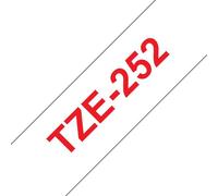 Brother TZe252 Ruban adhésif laminé générique - Texte rouge sur fond blanc - Largeur 24 mm x 8 mètres