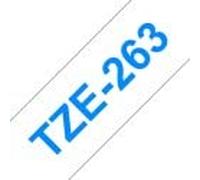 Brother tze263 ruban laminé générique d'étiquettes - texte bleu sur fond blanc - largeur 36mm x 8 mètres