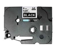 Brother TZe315 Ruban adhésif laminé générique - Texte blanc sur fond noir - Largeur 6 mm x 8 mètres