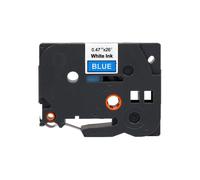 Brother TZe535 Ruban adhésif laminé générique - Texte blanc sur fond bleu - Largeur 12 mm x 8 mètres