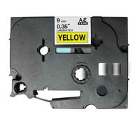 Brother TZe621 Ruban adhésif laminé générique - Texte noir sur fond jaune - Largeur 9 mm x 8 mètres