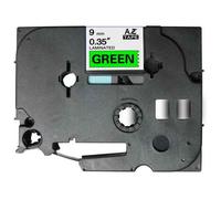 Brother TZe721 Ruban adhésif laminé générique - Texte noir sur fond vert - Largeur 9 mm x 8 mètres