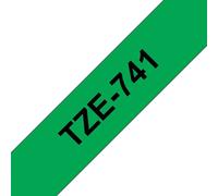 Brother TZe741 Ruban adhésif laminé générique - Texte noir sur fond vert - Largeur 18 mm x 8 mètres