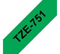 Brother TZe751 Ruban adhésif laminé générique - Texte noir sur fond vert - Largeur 24 mm x 8 mètres