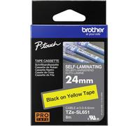 Brother TZESL651 Bande auto-plastifiante Couleur de ruban: jaune Couleur de police: noir 24 mm 8 m