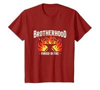 Brotherhood Forged in Fire Blacksmith Graphic, T-Shirt, Enfant, Canneberge, 3 Ans