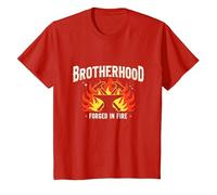Brotherhood Forged in Fire Blacksmith Graphic, T-Shirt, Enfant, Rouge, 10 Ans