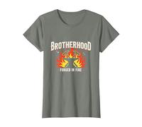 Brotherhood Forged in Fire Blacksmith Graphic, T-Shirt, Femme, Vert Kaki chiné, M
