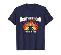 Brotherhood Forged in Fire Blacksmith Graphic, T-Shirt, Homme, Bleu Marine, M