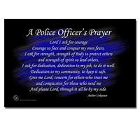 Brotherhood Products A Police Officer's Prayer Plaque en métal Noir et bleu 20,3 x 30,5 cm