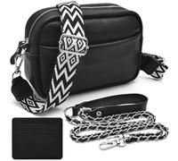 BROTOU Sac Bandoulière Femme cuir,Avec 2 Sangle Réglable et Amovible et porte-cartes,Sac à main femmes petit - Avec 3 compartiments