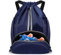 BROTOU Sac de Sport Cordon Sac à Dos de Sport Piscine avec Cordon de Serrage réglable Étanche avec Compartiment Chaussure pour Homme, Femme, Enfant et Adolescent