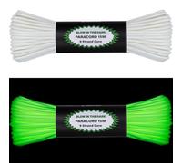 Brotree Lumineuse Paracorde Fluorescente 4mm 15m Corde 9 Brins Paracorde 550 pour Artisanat, Bricolage, Tente, Camping