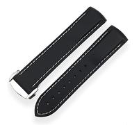 Brotte de montée en silicone en caoutchouc de 21 mm 21 mm Bandle d'alorage étanche pour IWC Mark Le Petit Prince Big Spitfire Bracelete Accessoires (Couleur: Ligne blanche orange, taille: 19 mm)