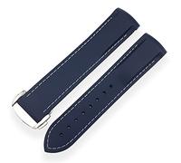 Brotte de montée en silicone en caoutchouc de 21 mm 21 mm Bandle d'alorage étanche pour IWC Mark Le Petit Prince Big Spitfire Bracelete Accessoires (Couleur: Ligne blanche orange, taille: 19 mm)