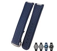 Brotte de montre en silicone en caoutchouc de 20 mm ajustement pour Omega Seamaster 300 AT150 Aqua Terra Ultra Light 8900 Bracelets de boucle de boucle en acier