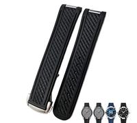 Brotte de montre en silicone en caoutchouc de 20 mm ajustement pour Omega Seamaster 300 AT150 Aqua Terra Ultra Light 8900 Bracelets de boucle de boucle en acier
