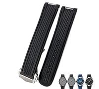 Brotte de montre en silicone en caoutchouc de 20 mm ajustement pour Omega Seamaster 300 AT150 Aqua Terra Ultra Light 8900 Bracelets de boucle de boucle en acier