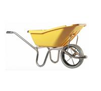 Brouette 1 roue increvable 110 L caisse polypro jaune Plume HAEMMERLIN