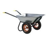 Brouette 2 roues gonflables - galvanisée - 90 L