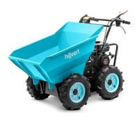 Brouette à moteur professionnel - HELLOSHOP26 - Dumper 6,5 ch - Charge max. 400 kg - Acier bleu - Tout-terrain
