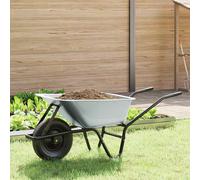 vidaXL Brouette Argent et noir 137 x 60 x 65,5 cm Acier