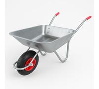 Brouette de Jardin 65L - Cadre en Acier galvanisé, Roue pneumatique 4.00-6 Chambre à air, Charge 80 kg - Idéal pour Jardin, écurie, Chantier Naval