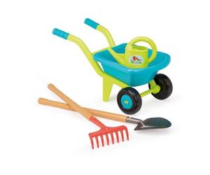 Brouette de jardin enfant ECOIFFIER 4539 avec arrosoir, râteau, pelle 70 cm, 2 roues et poignées texturées