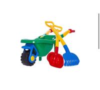 Brouette de jardin pour enfants Pelle Râteau multicolore Set de 3.