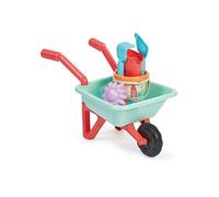 Brouette de plage ECOIFFIER avec seau et accessoires de sable Rose menthe