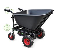 Brouette électrique gros volume DEFPRO160 160L 250 kg moteur 350W batterie 24V roues tout terrain benne ABS
