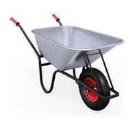 Brouette en acier galvanisé charge 250kg avec roues pneumatiques inclus sac pour déchets