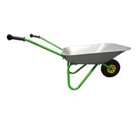 Brouette En Métal, Argent Et Vert