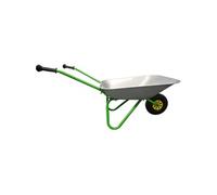 Rolly Toys Brouette en métal – argent/vert – pour enfants dès 2 ans – charge max 25 kg