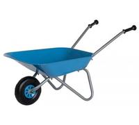 Brouette en Metal Enfant, Bleue/Grise - Benne 25kg Max, 80x38x41cm - Accessoire, Outil Jardin - des 2,5 Ans - Set Jouet Plein air + Carte