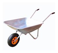 Brouette Fuxtec FX-WB5260 Charge Maximale 80 kg Volume 60 L Chariot De Transport En Acier Galvanisé, Brouette De jardin Pour Outils, Roue Pneumatique Incluse