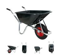 Brouette Gartenschubkarre Brouette Bâtiment 250 KG 100 Litre Pushcart Galvanisé