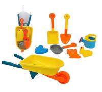 Brouette jouet avec set de mer cariola mer enfants avec pelle pelle tamis arrosage et 3 moules brouette mer jardin pour enfants petits brouette plage plastique jeu d'été d'été