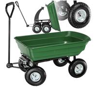 Brouette - TECTAKE - Chariot de transport avec benne basculante, capacité de charge 300 kg - Vert