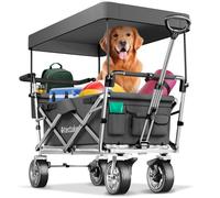 Brouette - TECTAKE - Chariot de transport NICO pliable avec toit et roues en plastique, capacité de charge 80 kg - Gris