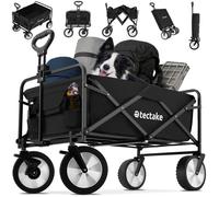 Tectake Chariot pliable LEON avec freins, capacité de charge 80kg - noir