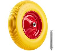 BROUETTE - TECTAKE - Roue de Brouette Increvable Ø 39 cm en Caoutchouc plein avec jante en acier Axe solide