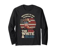 Brought to You Courtesy of The Red White Blue Cowboy Boot Manche Longue