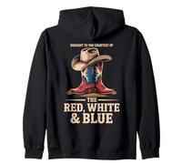 Brought to You Courtesy of The Red White Blue Cowboy Western Sweat à Capuche