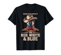 Brought to You Courtesy of The Red White Blue Cowboy Western T-Shirt