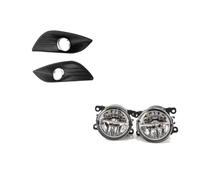 Brouillard Avant Couvercle Phare Antibrouillard LED Pour Ford Pour Focus 2 MK2 2009 - 2011 Calandre Lunette Chromée Kit Commutateur Faisceau Phare Travail(B LED and covers)