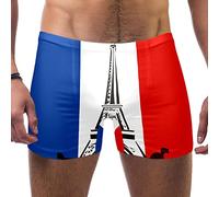 Brouilleurs de Natation pour Hommes Maillot de Bain d'entraînement athlétique Maillot de Bain d'équipe Durable Lap Swimming Racing Competition,Drapeau français et Tour Eiffel de Paris