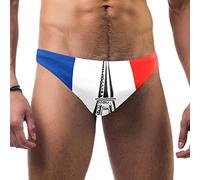 Brouilleurs de Natation pour Hommes Maillot de Bain d'entraînement athlétique Maillot de Bain d'équipe Durable Lap Swimming Racing Competition,Drapeau français et Tour Eiffel de Paris