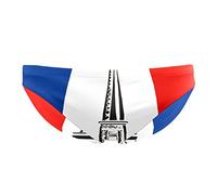 Brouilleurs de Natation pour Hommes Maillot de Bain d'entraînement athlétique Maillot de Bain d'équipe Durable Lap Swimming Racing Competition,Drapeau français et Tour Eiffel de Paris